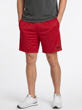 ACX Active Men's Red Mesh Athletic Shorts,Small(logo acx),Size XXL